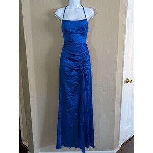 Women's Small Blue Lucille Formal Satin Mermaid Dress Windsor